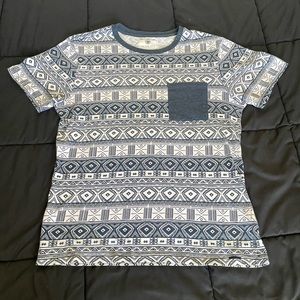 On the Byas navy blue t-shirt